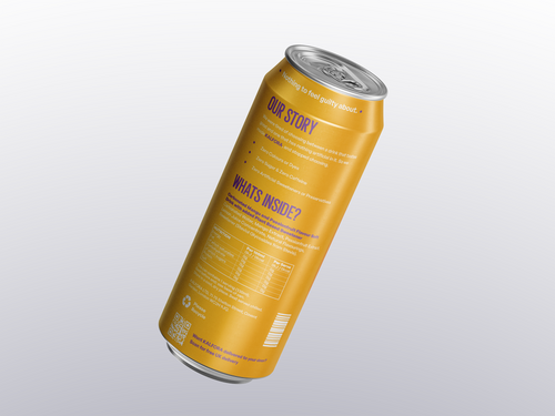KALFORA Mango Passionfruit sparkling soda 330ml can – back, ingredients and nutrition